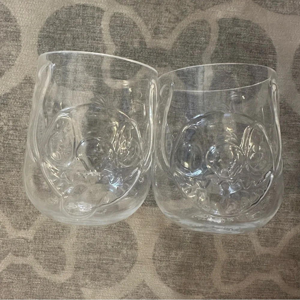 Disney Parks STITCH Sculpted Acrylic Drinking Tumbler - set of 2